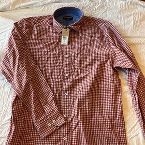 Johnston Murphy Plaid double weave shirt, NWT New